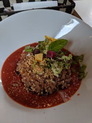 Tomato rice dish at Hoccori Cafe in Tokyo