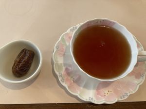 Hot organic tea after my meal at Hoccori Cafe in Tokyo