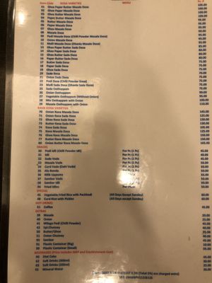 Menu  at Jyoti Vihar in Kolkata