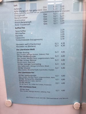 Menu at apex in Gottingen