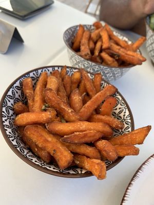Sweet potato fries  at Roof Burger Lab in Rhodes