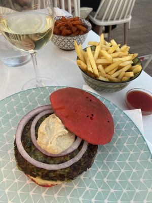   at Roof Burger Lab in Rhodes