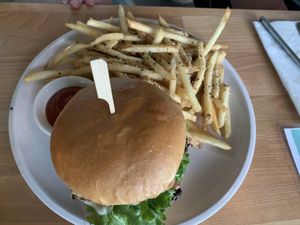 Burger & Fries a plenty  at Frankie We Salute You! in Kelowna