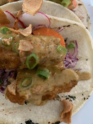 Celery root tacos  at Frankie We Salute You! in Kelowna