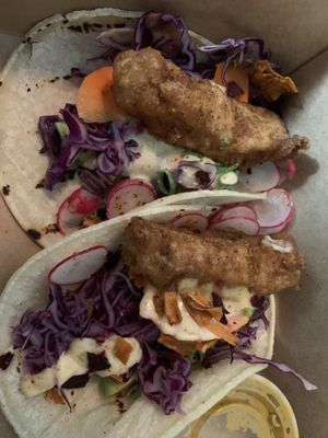 Celery root tacos at Frankie We Salute You! in Kelowna