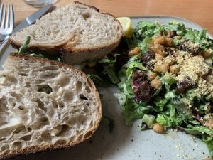 Sandwich w side Caesar salad   at Frankie We Salute You! in Kelowna