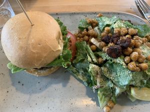 Burger + salad   at Frankie We Salute You! in Kelowna