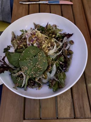 Blueberry Pistachio Spinach Salad  at Frankie We Salute You! in Kelowna