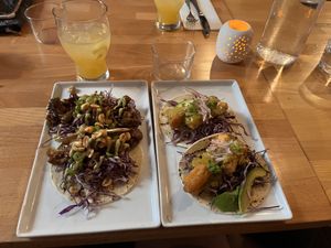 Baja tacos and Peking tacos  at Frankie We Salute You! in Kelowna