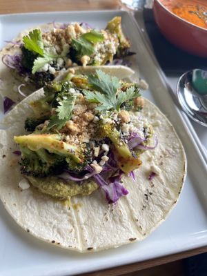 Loaded broccoli tacos   at Frankie We Salute You! in Kelowna