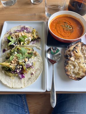 Tacos & soup  at Frankie We Salute You! in Kelowna