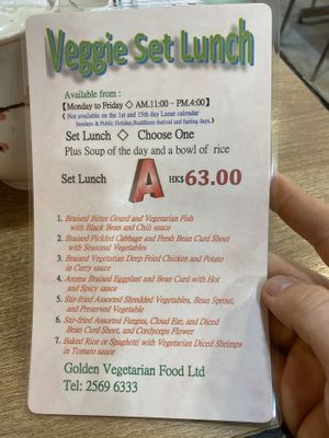   at Golden Vegetarian Food in Hong Kong Island