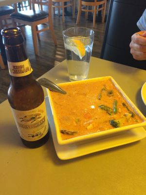 Curry with crisp fresh vegetables  at The Thai Bistro in El Centro