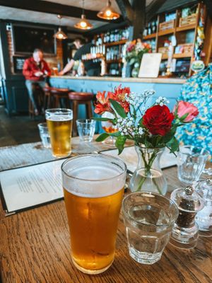 Vegan beer and pub bar   at Three Tuns in Romsey