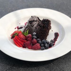 vegan chocolate cake at The Langton Greenhouse and Garden Centre in Market Harborough