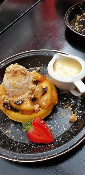 Apple crumble at Sweet 'N' Seasoned in Bletchley