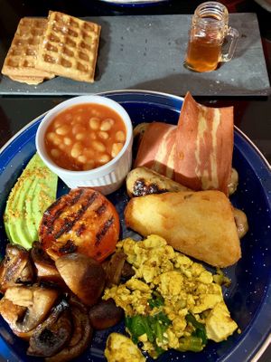 Wonderful vegan breakfast! Best in town 😁 at Sweet 'N' Seasoned in Bletchley