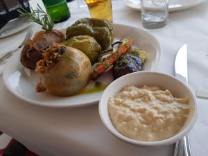 Always hummus at Polis Herb Garden in Paphos