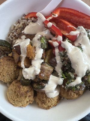 Mediterranean bowl  at Snack Lab in Bentonville