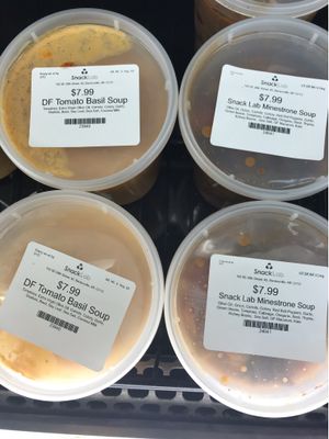 Vegan soup in the Grab n Go at Snack Lab in Bentonville