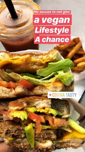 Chicken burger and cheese burger with avo at Covina Tasty in Covina