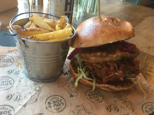 Jackfruit burger  at Lou & Joe's in Holmfirth