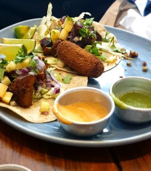 Tacos Al Pastor at Vegan Junkies in Lisbon
