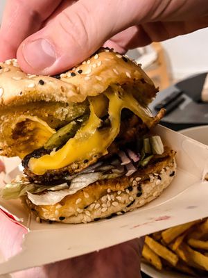 Burger at Vegan Junkies in Lisbon