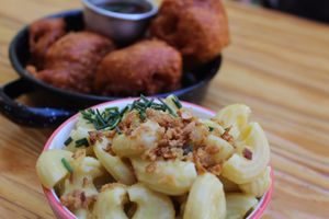 Mac n cheese   at Vegan Junkies in Lisbon