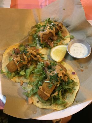 Fish tacos  at Vegan Junkies in Lisbon