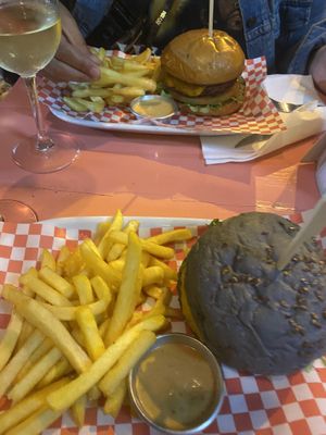 Wifey had the burger and I had the B.I.G. both was amazing!   at Vegan Junkies in Lisbon