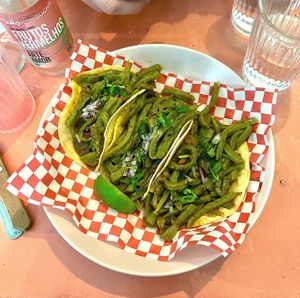 nopales tacos  at Vegan Junkies in Lisbon