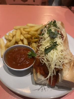 Meatball sub   at Vegan Junkies in Lisbon