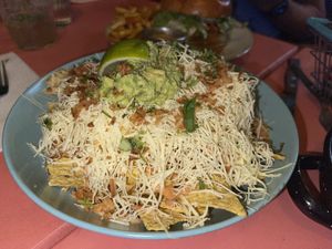 Loaded nachos  at Vegan Junkies in Lisbon