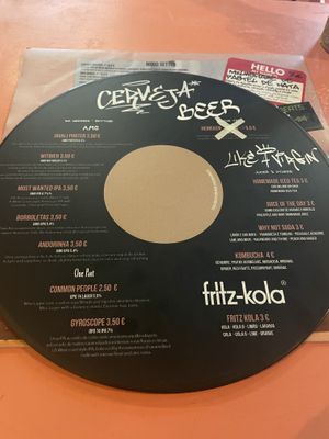 The drinks menu!!  at Vegan Junkies in Lisbon