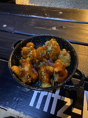Buffalo cauliflower “wings"  at Vegan Junkies in Lisbon