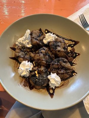 Deep fried oreos   at Vegan Junkies in Lisbon