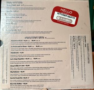 The menu  at Vegan Junkies in Lisbon