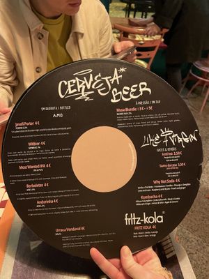 Drink menu  at Vegan Junkies in Lisbon