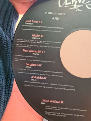 Menu at Vegan Junkies in Lisbon