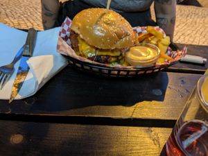 Burger  at Vegan Junkies in Lisbon