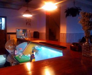 Bar area at Vegan Junkies in Lisbon