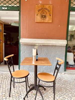 Patio outside  at Vegan Junkies in Lisbon