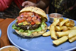 Mathematics burger at Vegan Junkies in Lisbon