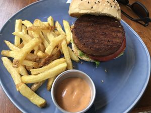 Beyond burger  at Vegan Junkies in Lisbon