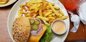 Beyond burger at Vegan Junkies in Lisbon