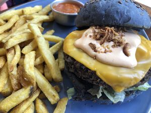 Biggie burger at Vegan Junkies in Lisbon