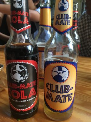 Clubmate (juice and cola) at Vegan Junkies in Lisbon