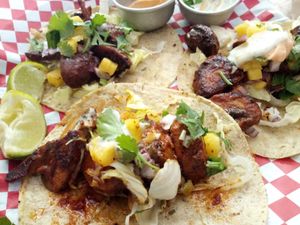 Tacos Al Pastor at Vegan Junkies in Lisbon