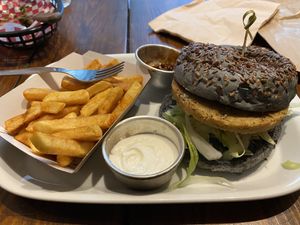 CWA burger  at Vegan Junkies in Lisbon